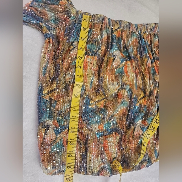 Ashley Stewart- Women's Multicolor Sequin Women's Top 18-20 Plus Size - Picture 4 of 6